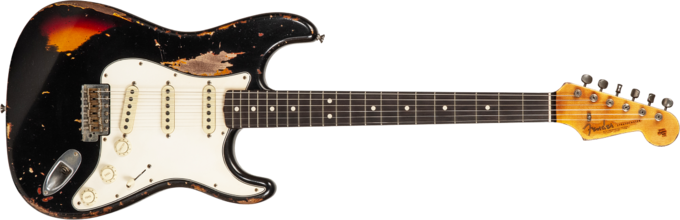Fender Custom Shop Stratocaster 1963 Masterbuilt K.McMillin #R127357 - Heavy relic black ov. 3-color sunburst