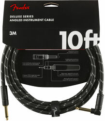 Deluxe Instrument Cable, Straight/Angle, 10ft - Black Tweed