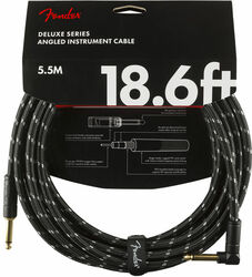 Deluxe Instrument Cable, Straight/Angle, 18.6ft - Black Tweed