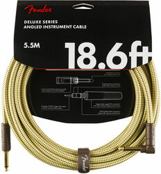 Câble Fender Deluxe Instrument Cable, Straight/Angle, 18.6ft - Tweed