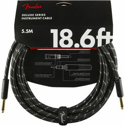 Deluxe Instrument Cable, Straight/Straight, 18.6ft - Black Tweed
