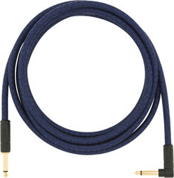 Câble Fender Festival Pure Hemp Instrument Cable, Straight/Angle, 10ft - Blue Dream