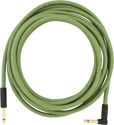 Câble Fender Festival Pure Hemp Instrument Cable, Straight/Angle, 18.6ft - Green