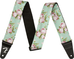 Floral 2-inches Guitar Strap - Surf Green
