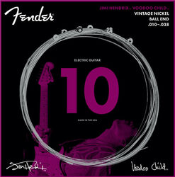 Cordes guitare électrique Fender Jimi Hendrix Voodoo Child Nickel Ball End Electric Guitar Strings 10-38 - Jeu de 6 cordes