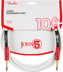 Câble Fender John 5 Instrument Cable 10 ft - White & Red
