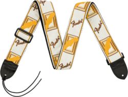 Sangle courroie Fender Monogrammed Strap White/Brown/Yellow