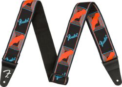 Sangle courroie Fender Neon Monogrammed Guitar Strap - Blue/Orange