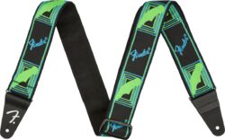 Sangle courroie Fender Neon Monogrammed Guitar Strap - Green/Blue