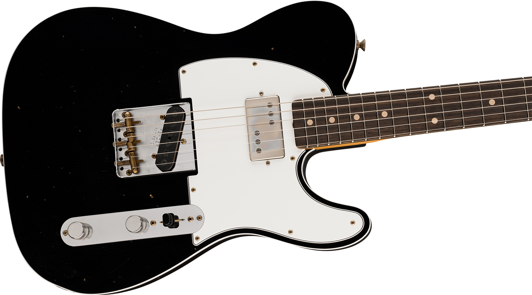 Fender Custom Shop Brian Fallon Tele Custom 1959 Signature 2s Ht Rw #r151889 - Journeyman Relic Black - Guitare Électrique Signature - Variation 2