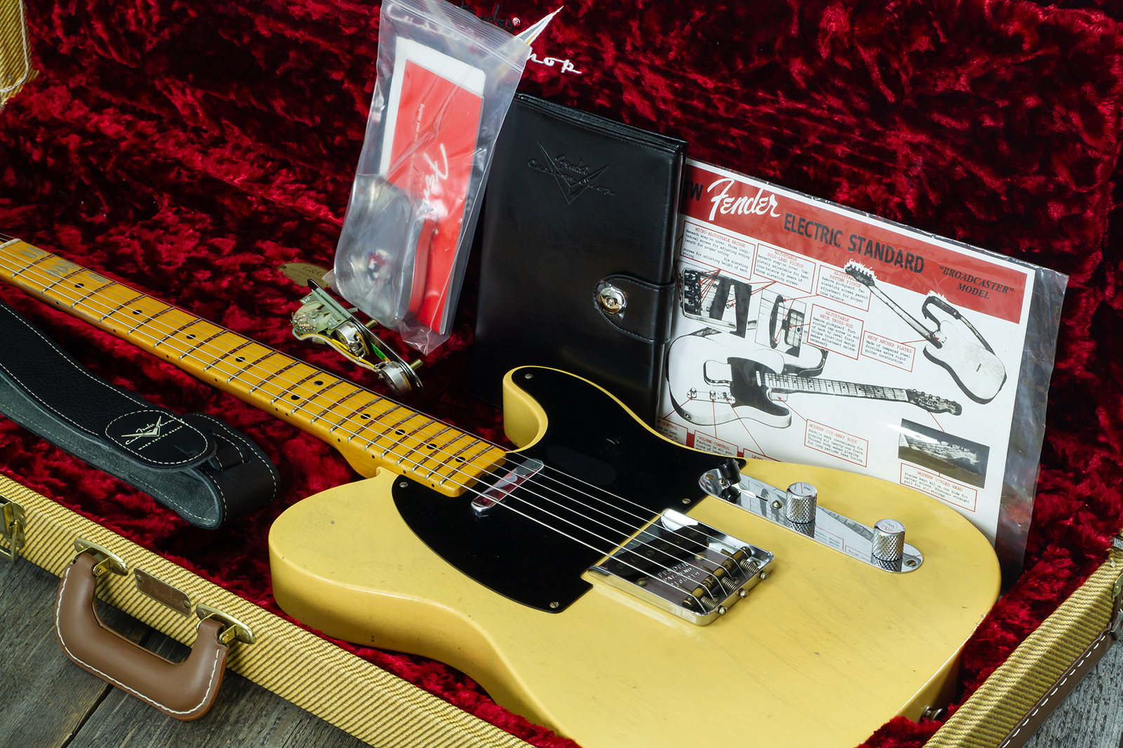 Fender Custom Shop Broadcaster Tele 70th Ann. Ltd Mn #r106019 - Journeyman Relic Nocaster Blonde - Guitare Électrique Forme Tel - Variation 16
