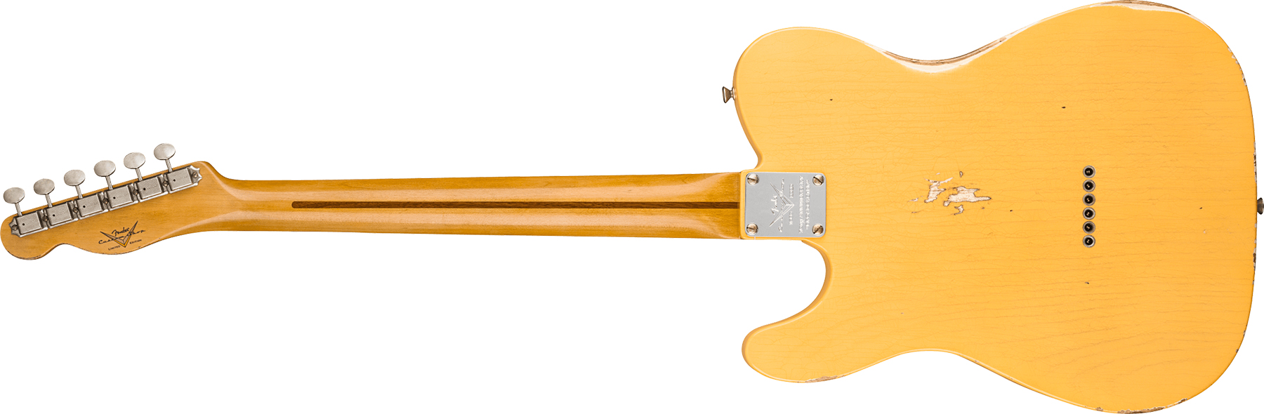 Fender Custom Shop Broadcaster Tele 70th Anniversary Ltd Mn - Relic Aged Nocaster Blonde - Guitare Électrique Forme Tel - Variation 1
