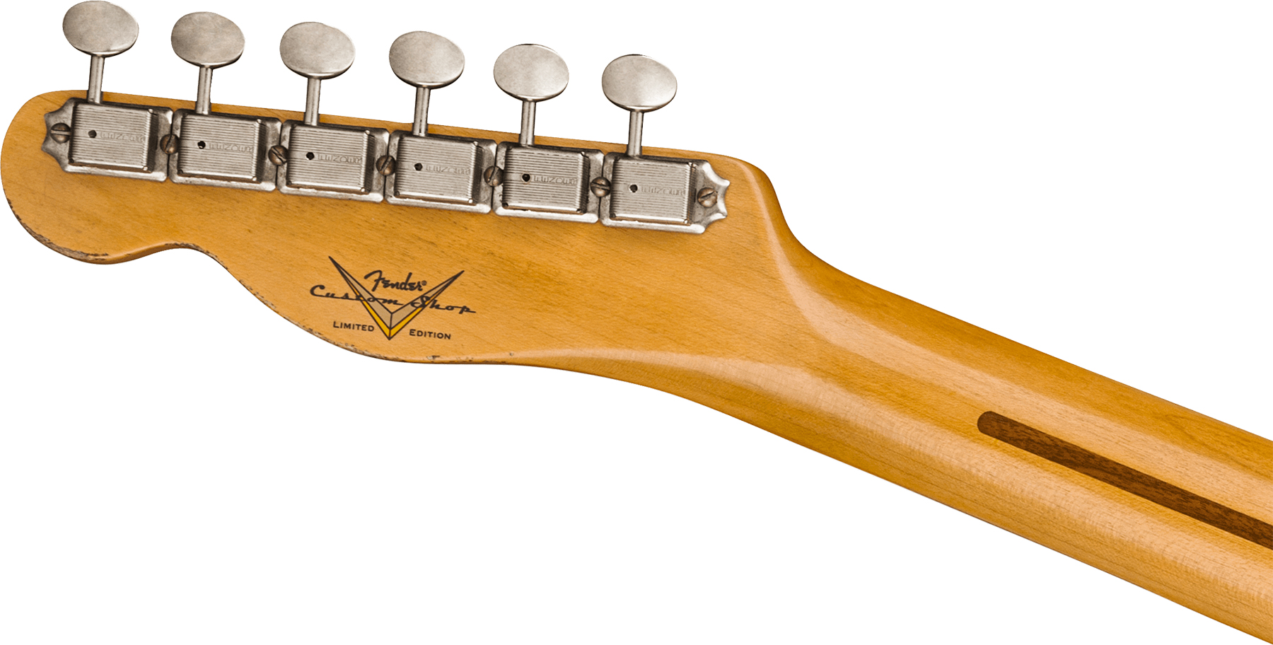 Fender Custom Shop Broadcaster Tele 70th Anniversary Ltd Mn - Relic Aged Nocaster Blonde - Guitare Électrique Forme Tel - Variation 3