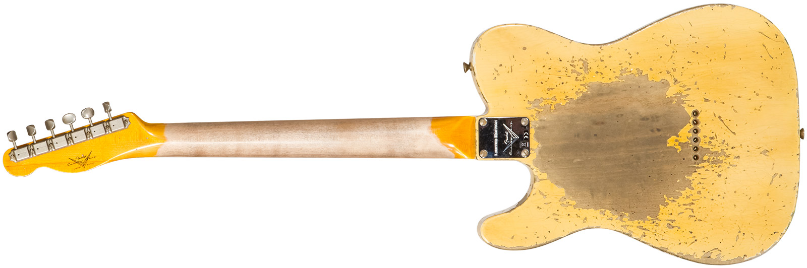 Fender Custom Shop Double Esquire/tele 1950 2s Ht Mn #r126773 - Super Heavy Relic Aged Nocaster Blonde - Guitare Électrique Forme Tel - Variation 1