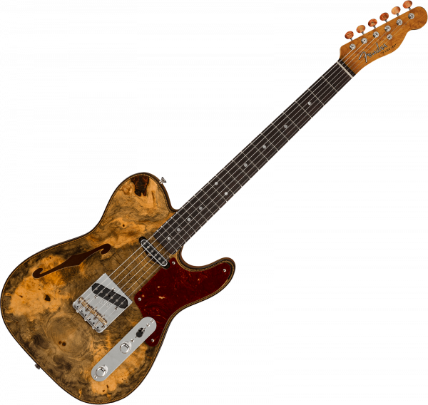 Guitare électrique 1/2 caisse Fender Custom Shop Artisan Buckeye Double Esquire Ltd - Nos aged natural