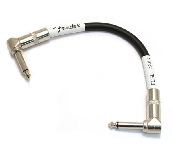 Fender Custom Shop Instrument Patch Cable, Angle/Angle, 6inch Black Câble