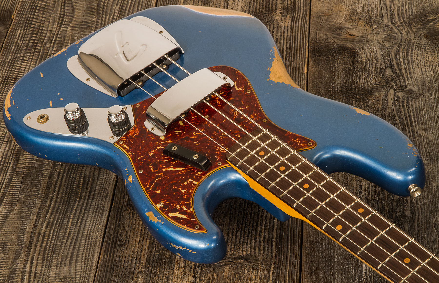 Fender Custom Shop Jazz Bass 1961 Rw #cz556667 - Heavy Relic Lake Placid Blue - Basse Électrique Solid Body - Variation 1