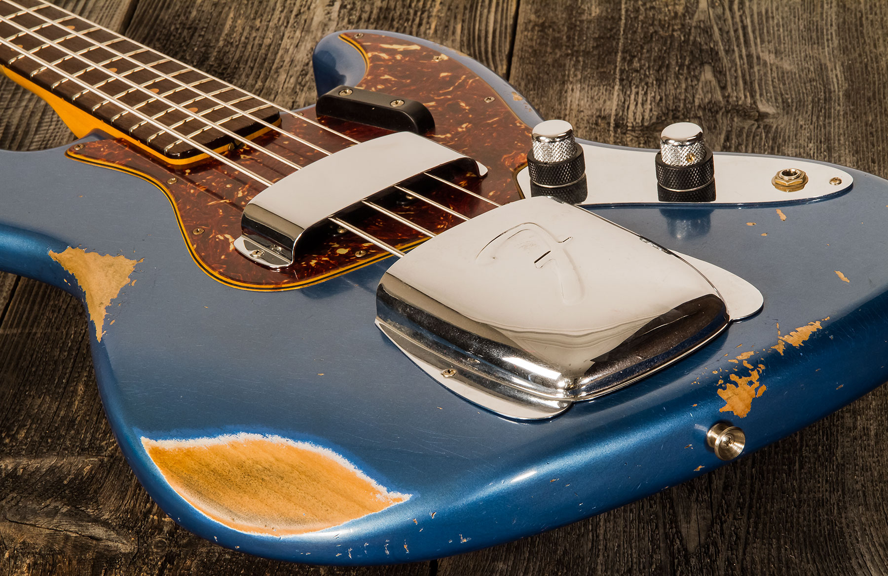Fender Custom Shop Jazz Bass 1961 Rw #cz556667 - Heavy Relic Lake Placid Blue - Basse Électrique Solid Body - Variation 3