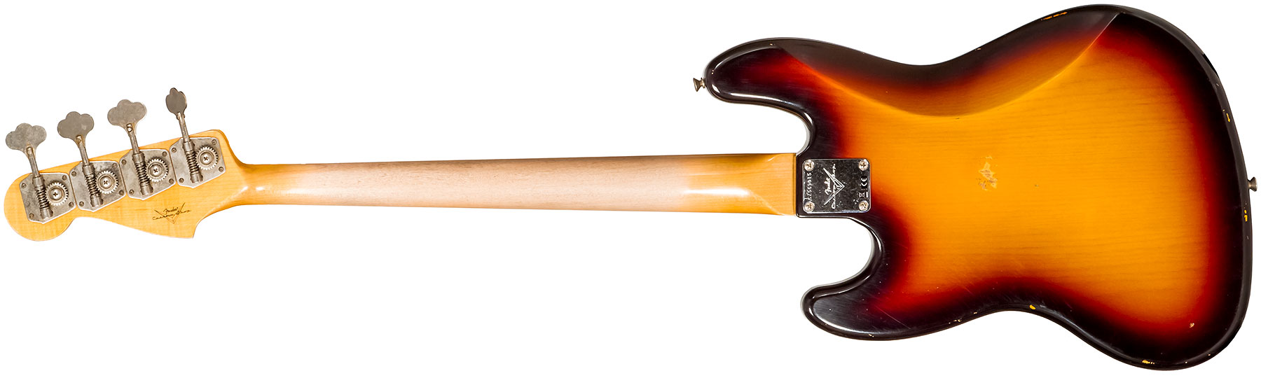 Fender Custom Shop  Jazz Bass 1962 Rw #cz569015 - Relic 3-color Sunburst - Basse Électrique Solid Body - Variation 1