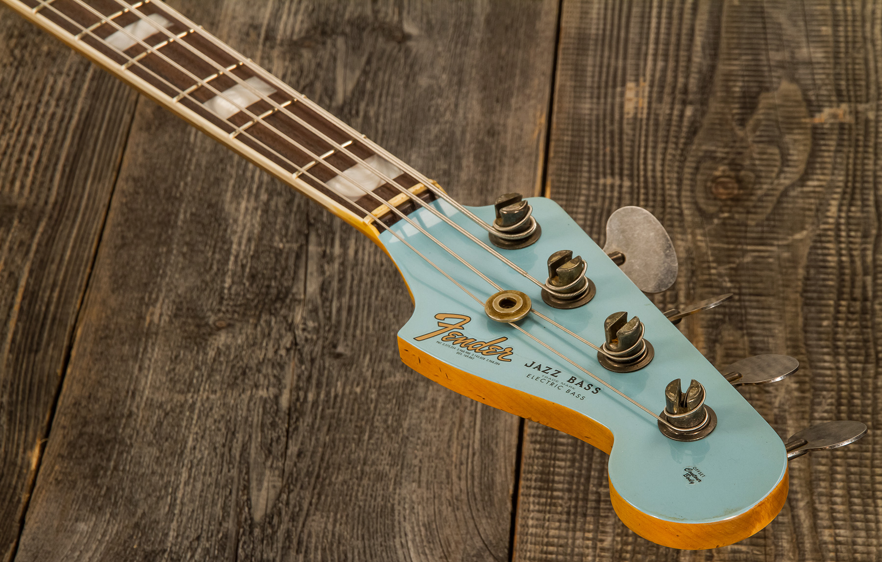 Fender Custom Shop Jazz Bass 1966 Rw #cz553892 - Journeyman Relic Daphne Blue - Basse Électrique Solid Body - Variation 4