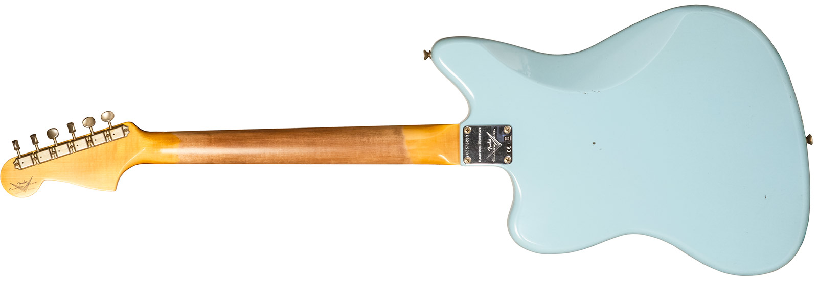 Fender Custom Shop Jazzmaster 1959 250k 2s Trem Rw #cz576203 - Journeyman Relic Aged Daphne Blue - Guitare Électrique RÉtro Rock - Variation 1