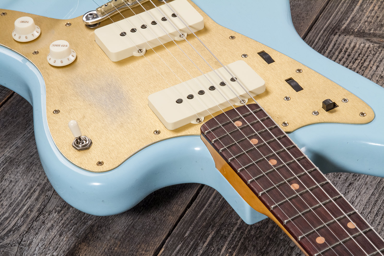 Fender Custom Shop Jazzmaster 1959 250k 2s Trem Rw #cz576203 - Journeyman Relic Aged Daphne Blue - Guitare Électrique RÉtro Rock - Variation 3