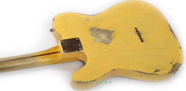 Guitare électrique solid body Fender Custom Shop 1952 Telecaster - heavy relic nocaster blonde