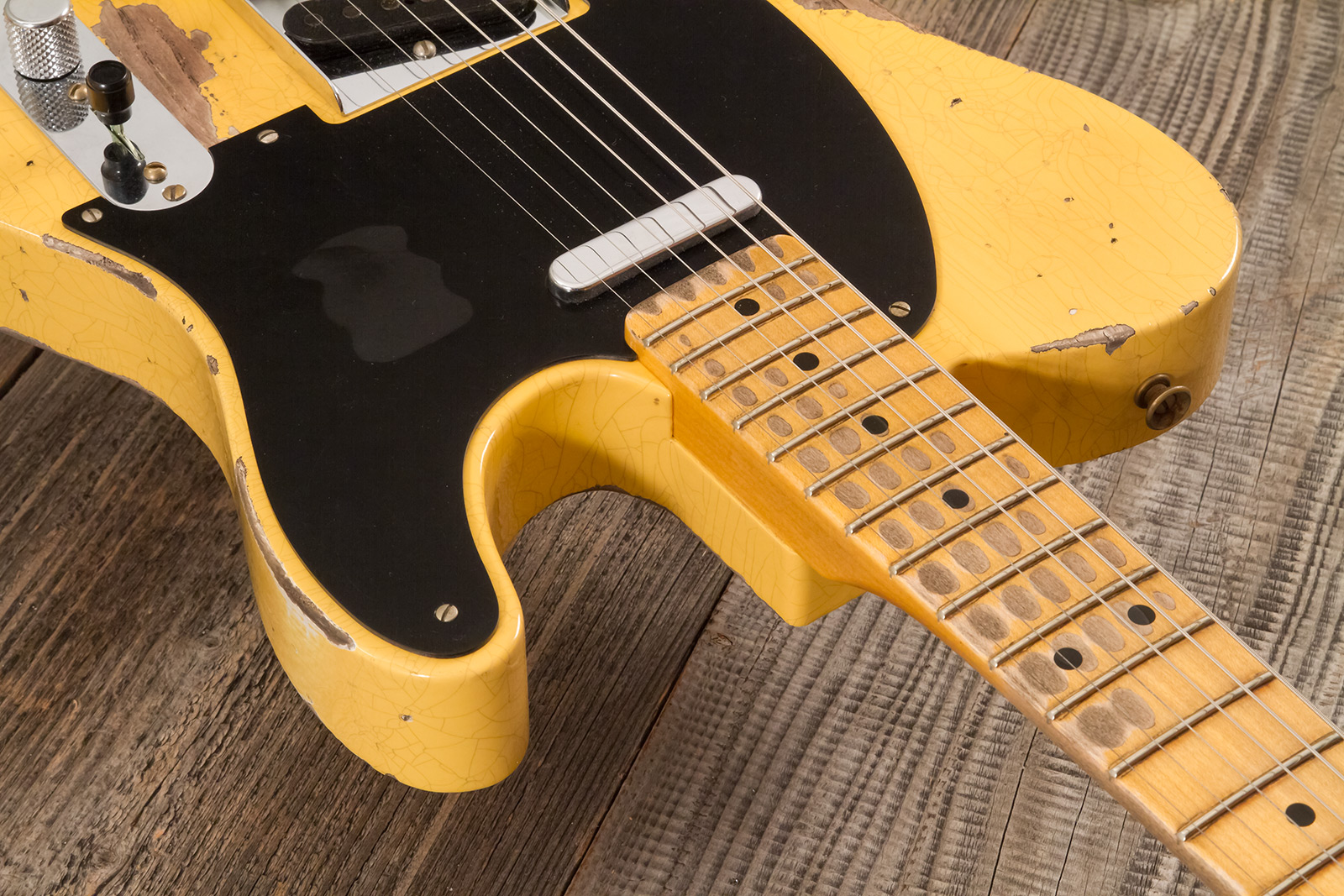 Fender Custom Shop Nocaster Tele 1951 2s Ht Mn #r137320 - Heavy Relic Natural Blonde - Guitare Électrique Forme Str - Variation 4