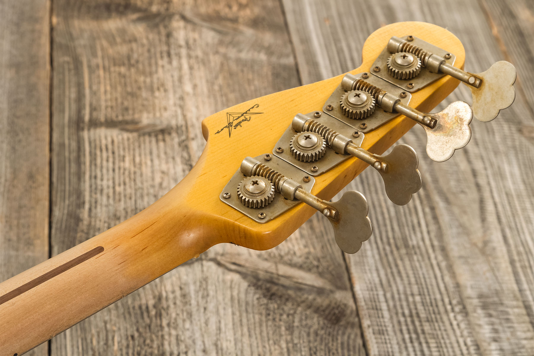 Fender Custom Shop Precision Bass 1958 Mn #cz578480 - Relic Aged Desert Sand - Basse Électrique Solid Body - Variation 12