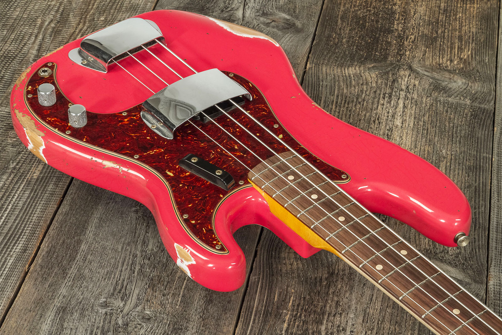 Fender Custom Shop Precision Bass 1960 Rw #r117926 - Heavy Relic Fiesta Red - Basse Électrique Solid Body - Variation 2