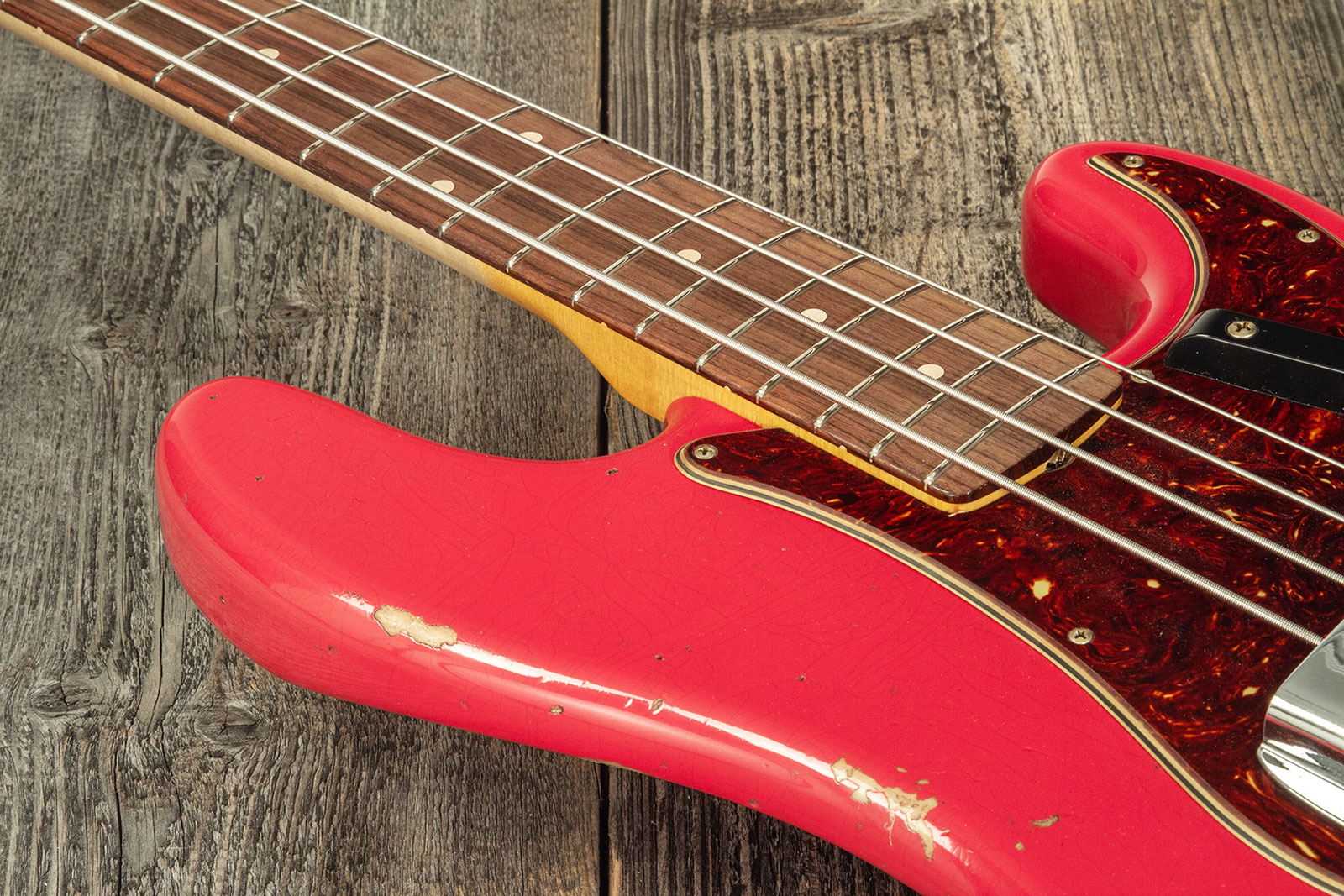 Fender Custom Shop Precision Bass 1960 Rw #r117926 - Heavy Relic Fiesta Red - Basse Électrique Solid Body - Variation 3