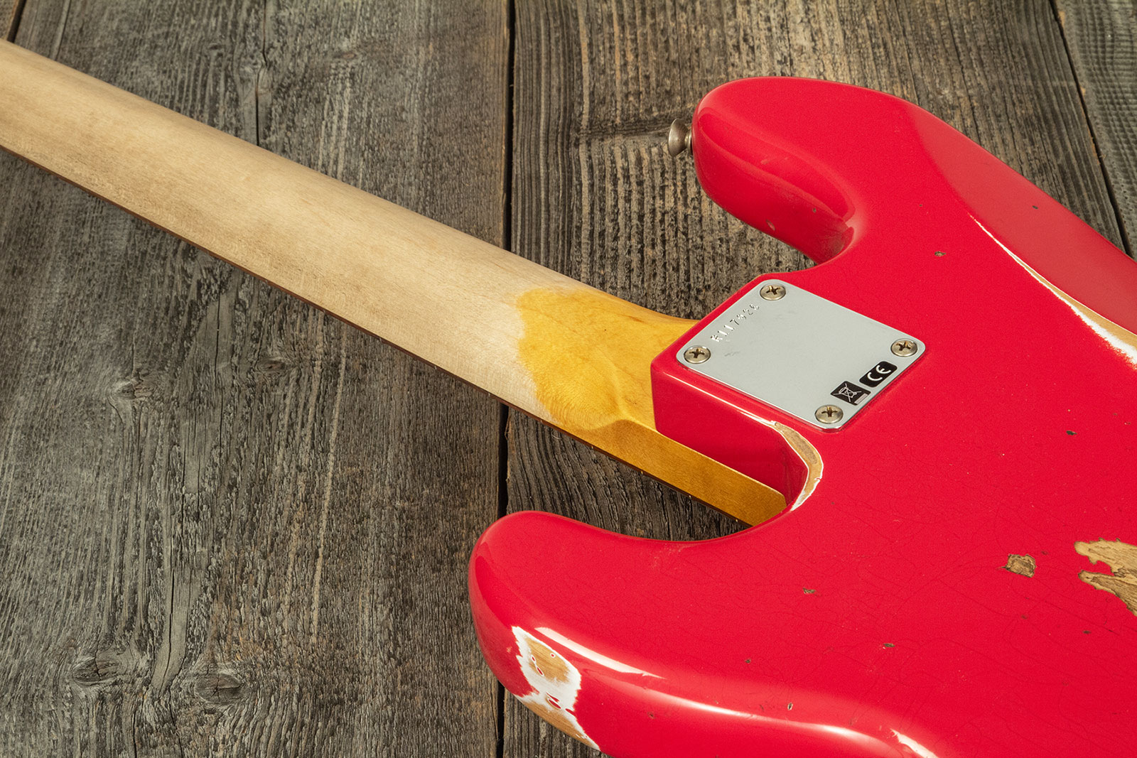 Fender Custom Shop Precision Bass 1960 Rw #r117926 - Heavy Relic Fiesta Red - Basse Électrique Solid Body - Variation 6