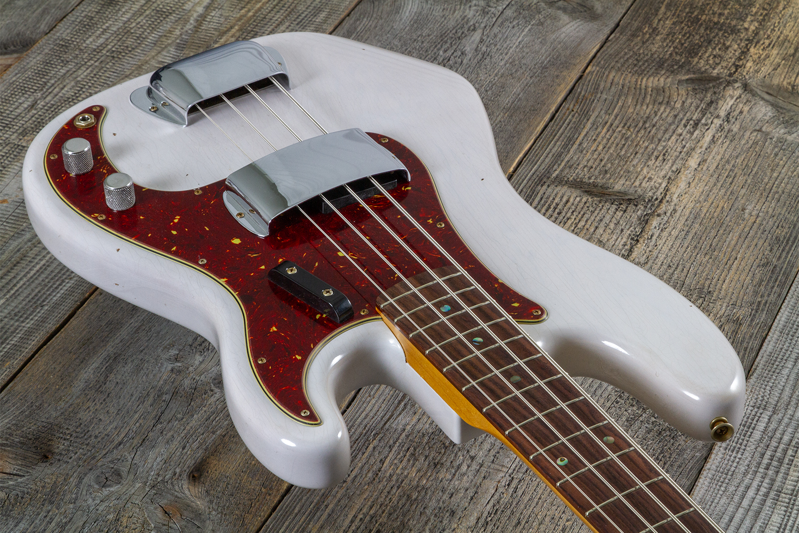 Fender Custom Shop Precision Bass 1960 Rw #r140276 - Journeyman Relic White Blonde - Basse Électrique Solid Body - Variation 2