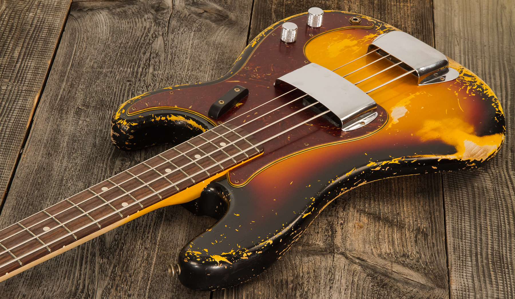 Fender Custom Shop Precision Bass 1962 Masterbuilt D.galuszka Rw #r119482 - Heavy Relic 3-color Sunburst - Basse Électrique Solid Body - Variation 2