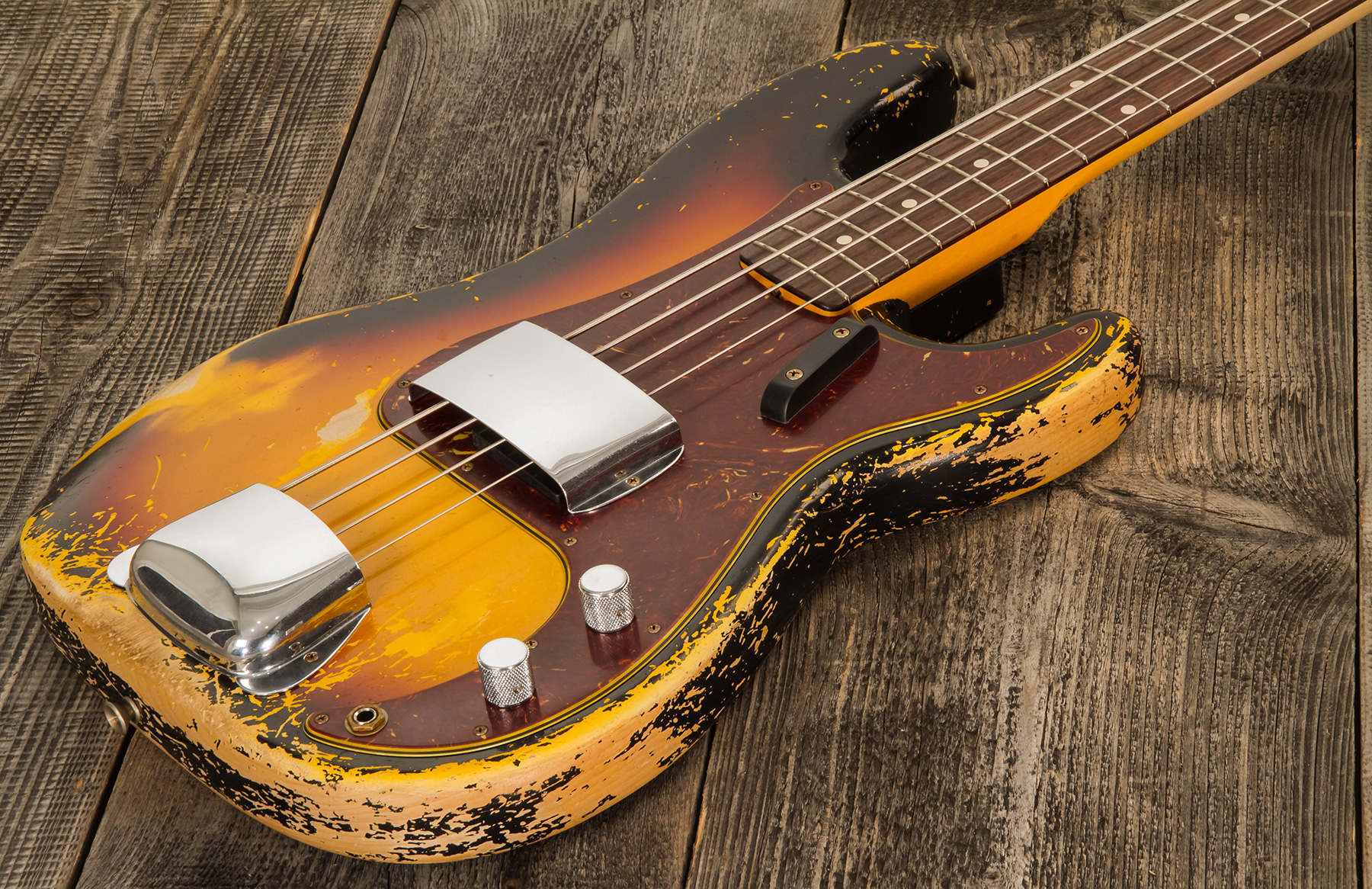 Fender Custom Shop Precision Bass 1962 Masterbuilt D.galuszka Rw #r119482 - Heavy Relic 3-color Sunburst - Basse Électrique Solid Body - Variation 3