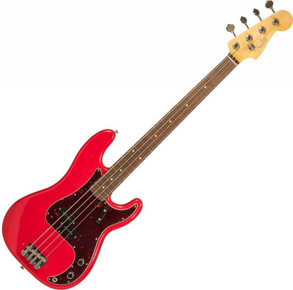 Basse électrique solid body Fender Custom Shop 1962 Precision Bass #R126357 - Journeyman relic fiesta red 