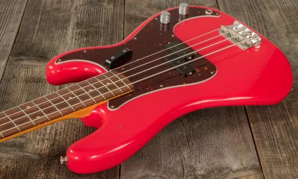 Basse électrique solid body Fender Custom Shop 1962 Precision Bass #R126357 - journeyman relic fiesta red 