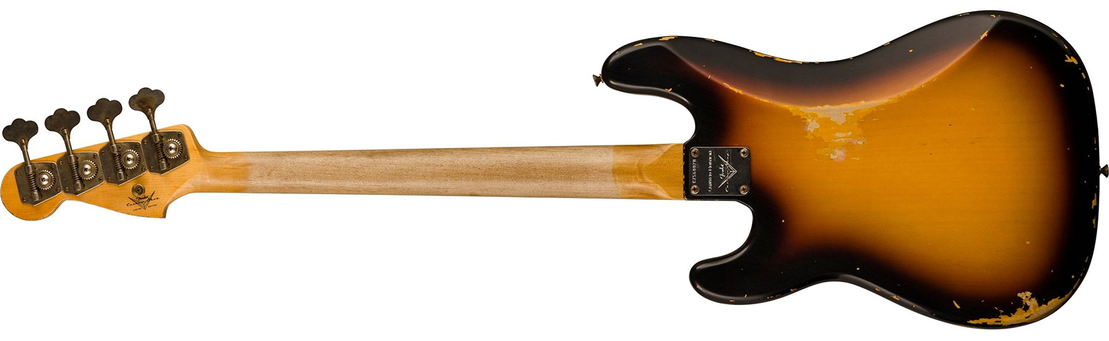 Fender Custom Shop Precision Bass 1963 Rw - Heavy Relic Aged 3-color Sunburst - Basse Électrique Solid Body - Variation 1