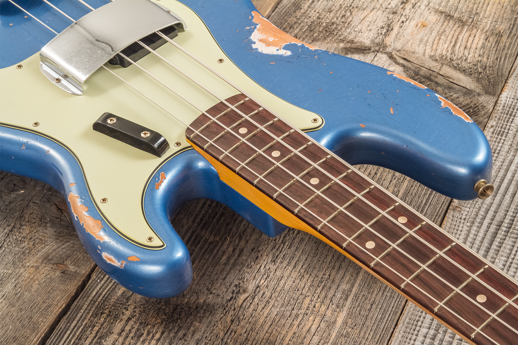 Fender Custom Shop Precision Bass 1964 Rw #r135935 - Heavy Relic Lake Placid Blue - Basse Électrique Solid Body - Variation 4