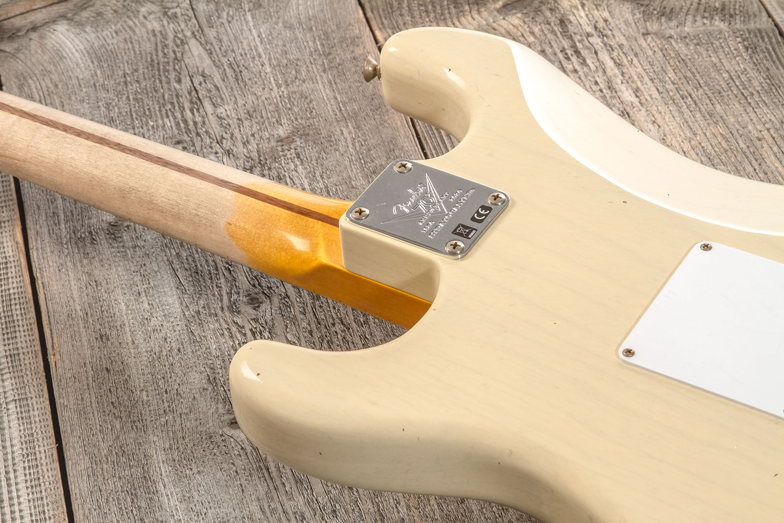 Fender Custom Shop Strat 1954 70th Anniv. 3s Trem Mn #xn4159 - Journeyman Relic Vintage Blonde - Guitare Électrique Forme Str - Variation 6