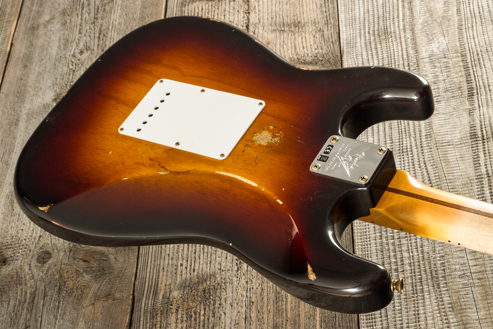 Fender Custom Shop Strat 1954 70th Anniv. 3s Trem Mn #xn4345 - Relic Wide-fade 2-color Sunburst - Guitare Électrique Forme Str - Variation 7