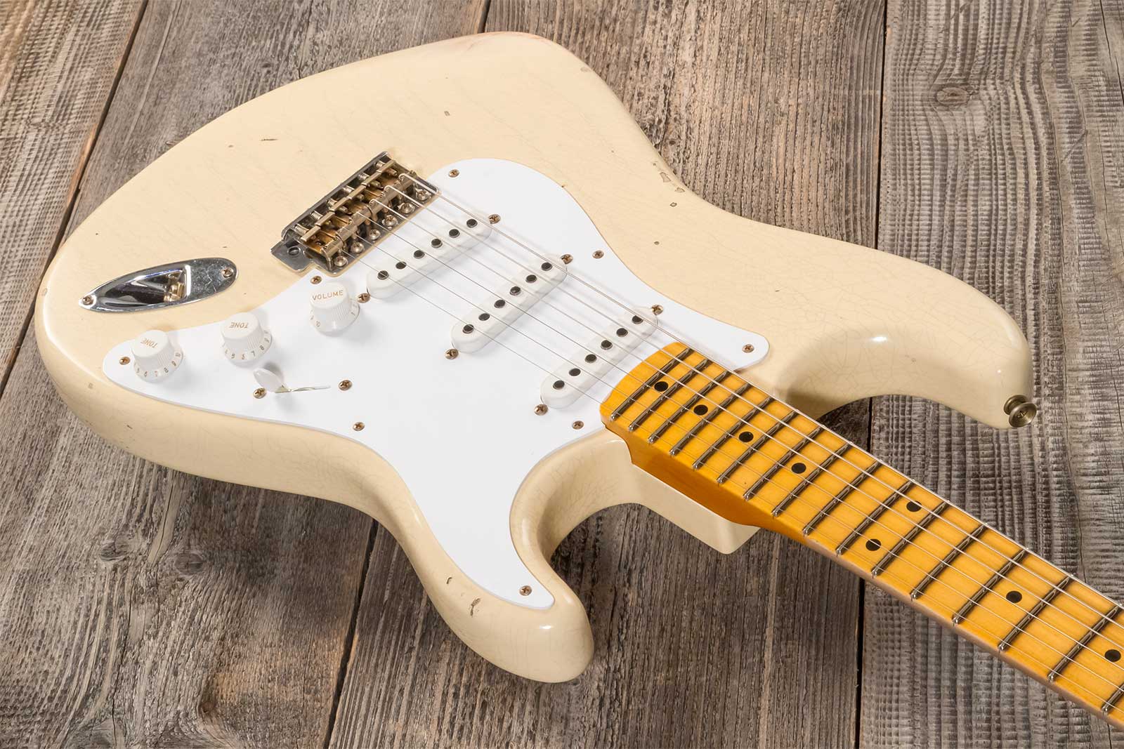 Fender Custom Shop Strat 1954 70th Anniv. 3s Trem Mn #xn4382 - Relic Vintage Blonde - Guitare Électrique Forme Str - Variation 2