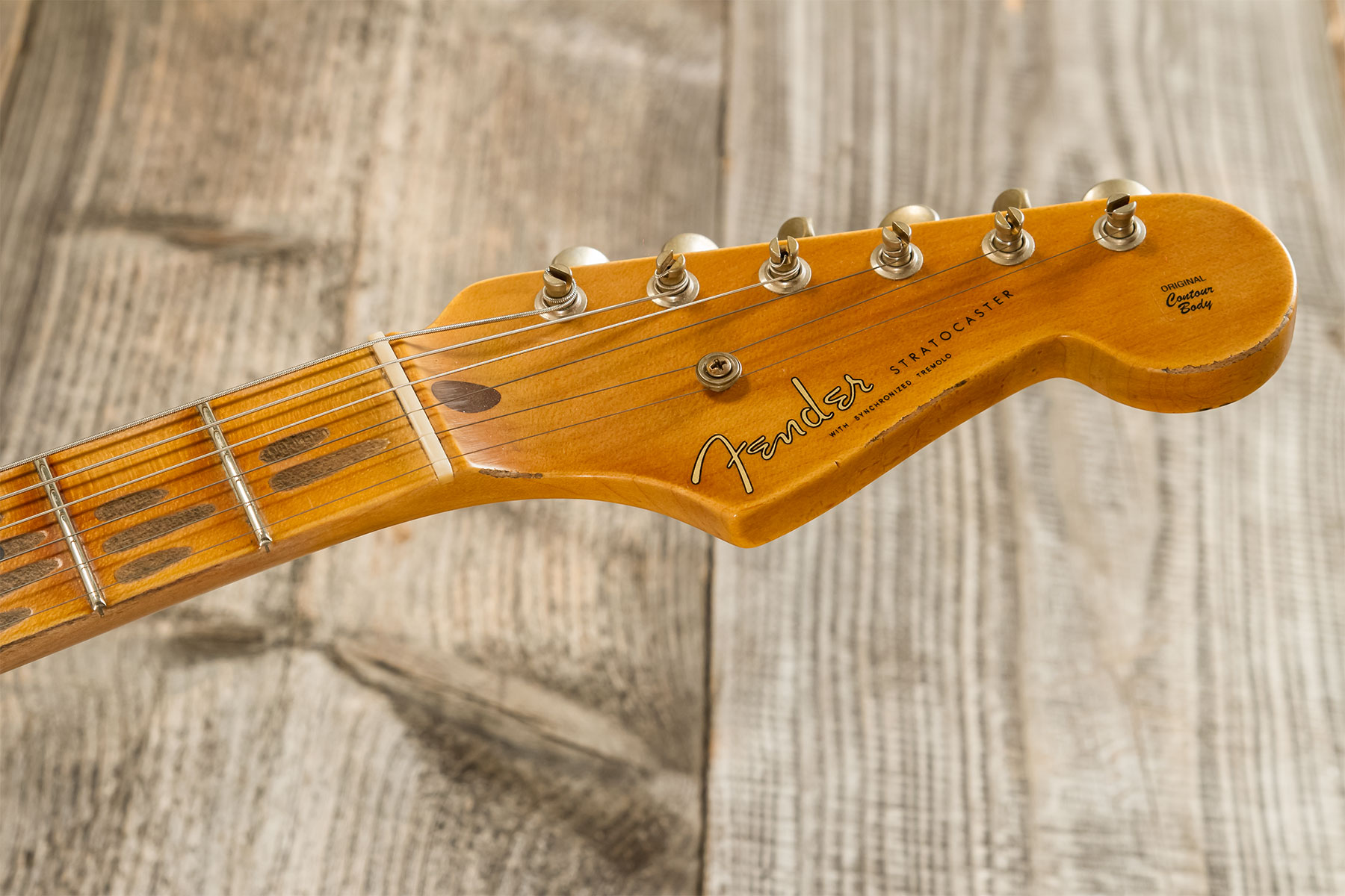 Fender Custom Shop Strat 1954 70th Anniv. 3s Trem Mn #xn5051 - Relic Vintage Blonde - Guitare Électrique Forme Str - Variation 9