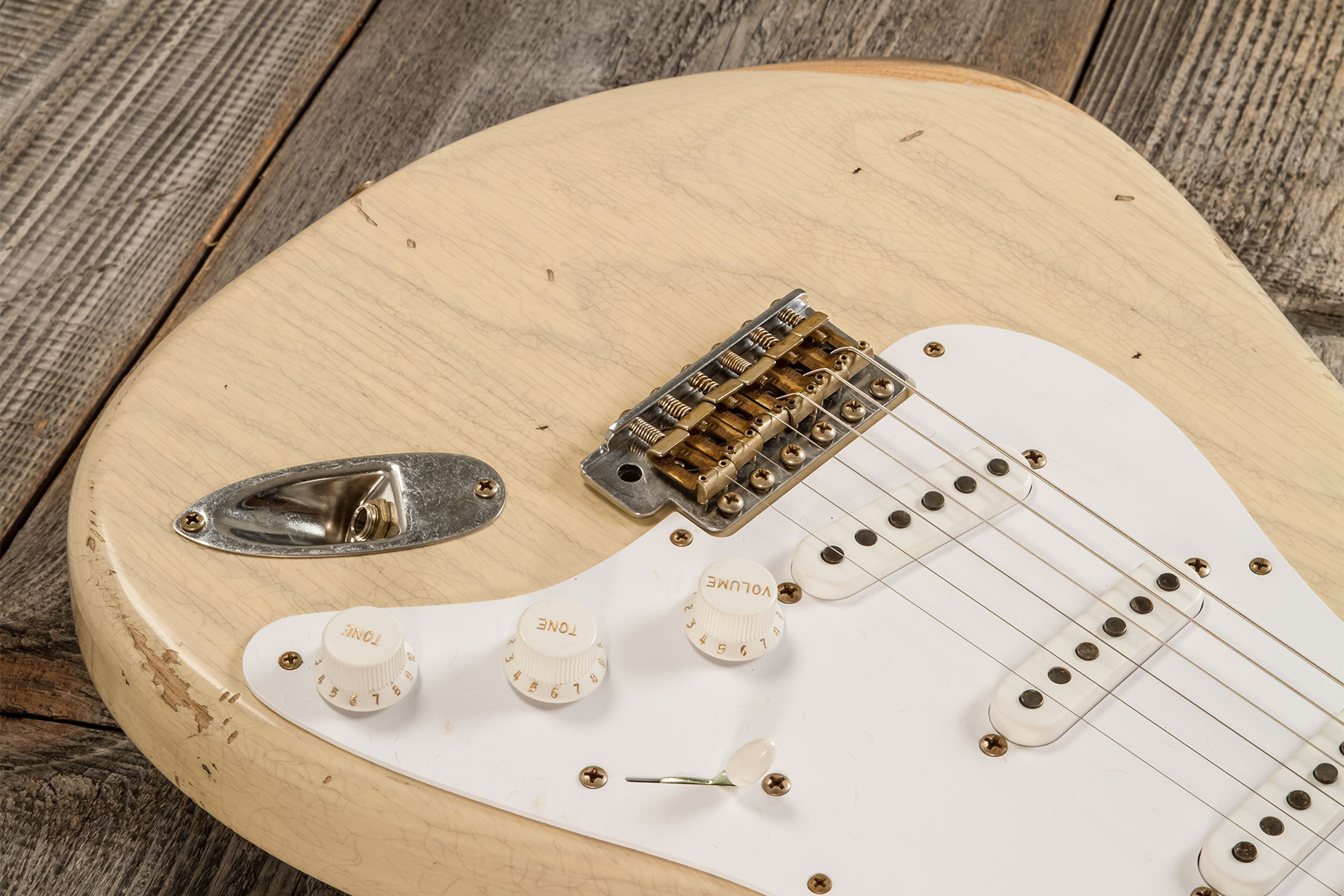 Fender Custom Shop Strat 1954 70th Anniv. 3s Trem Mn #xn5051 - Relic Vintage Blonde - Guitare Électrique Forme Str - Variation 3