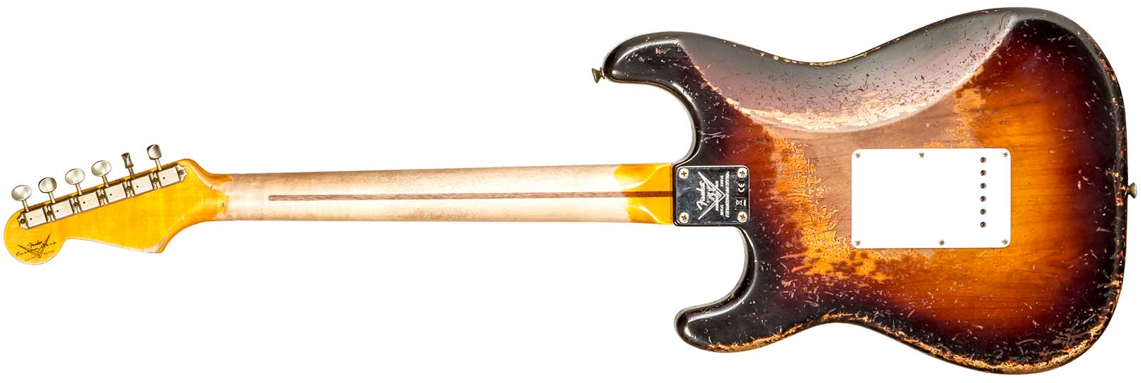 Fender Custom Shop Strat 1954 70th Anniv. Mn #xn4378 - Super Heavy Relic 2-color Sunburst - Guitare Électrique Forme Str - Variation 1