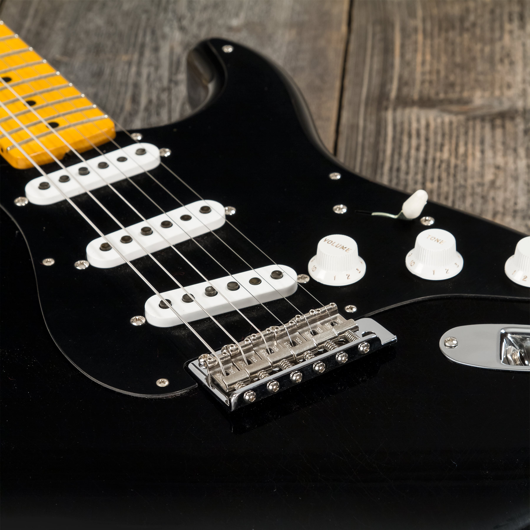 Fender Custom Shop Strat 1955 3s Trem Mn #r127877 - Closet Classic Black - Guitare Électrique Forme Str - Variation 5