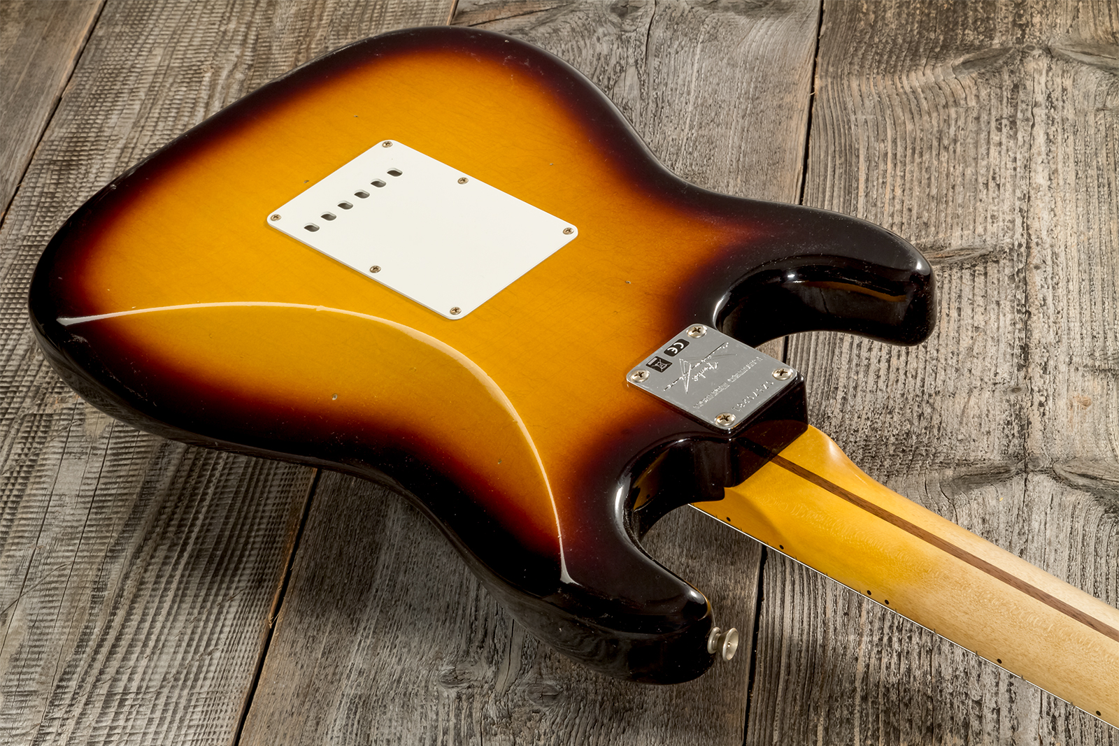 Fender Custom Shop Strat 1956 3s Trem Mn #cz570281 - Journeyman Relic Aged 2-color Sunburst - Guitare Électrique Forme Str - Variation 5