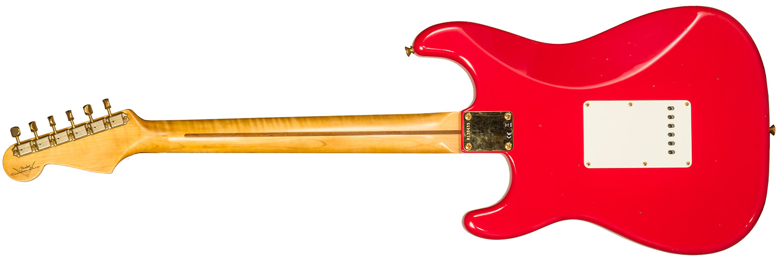 Fender Custom Shop Strat 1956 3s Trem Mn #r130433 - Journeyman Relic Fiesta Red - Guitare Électrique Forme Str - Variation 1