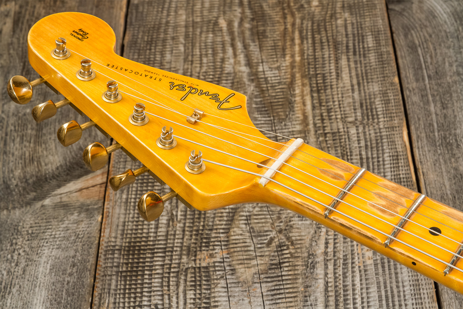 Fender Custom Shop Strat 1956 3s Trem Mn #r130433 - Journeyman Relic Fiesta Red - Guitare Électrique Forme Str - Variation 7