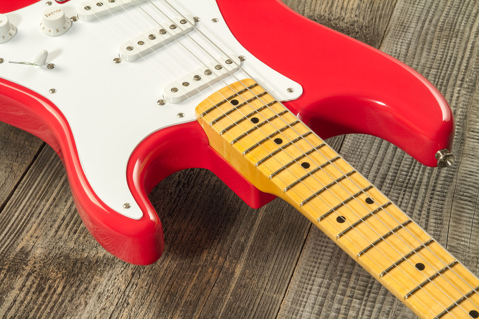Fender Custom Shop Strat 1956 3s Trem Mn #r133022 - Nos Fiesta Red - Guitare Électrique Forme Str - Variation 4